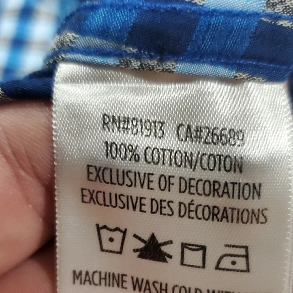 Robert Graham Blue and Grey Gingham Casual Shirt - Picture 8 of 10